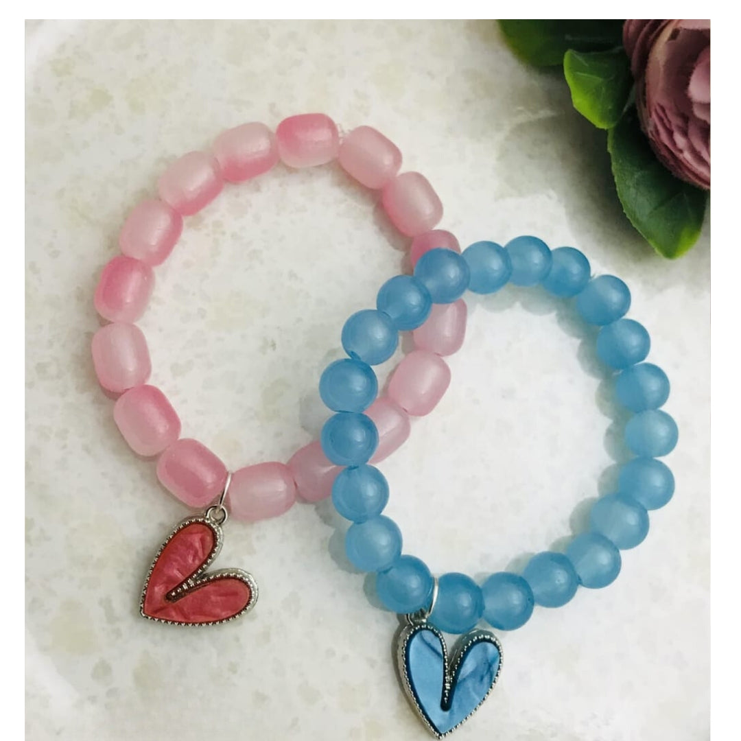 Matching Heart Charm Bracelets - EWSELLS