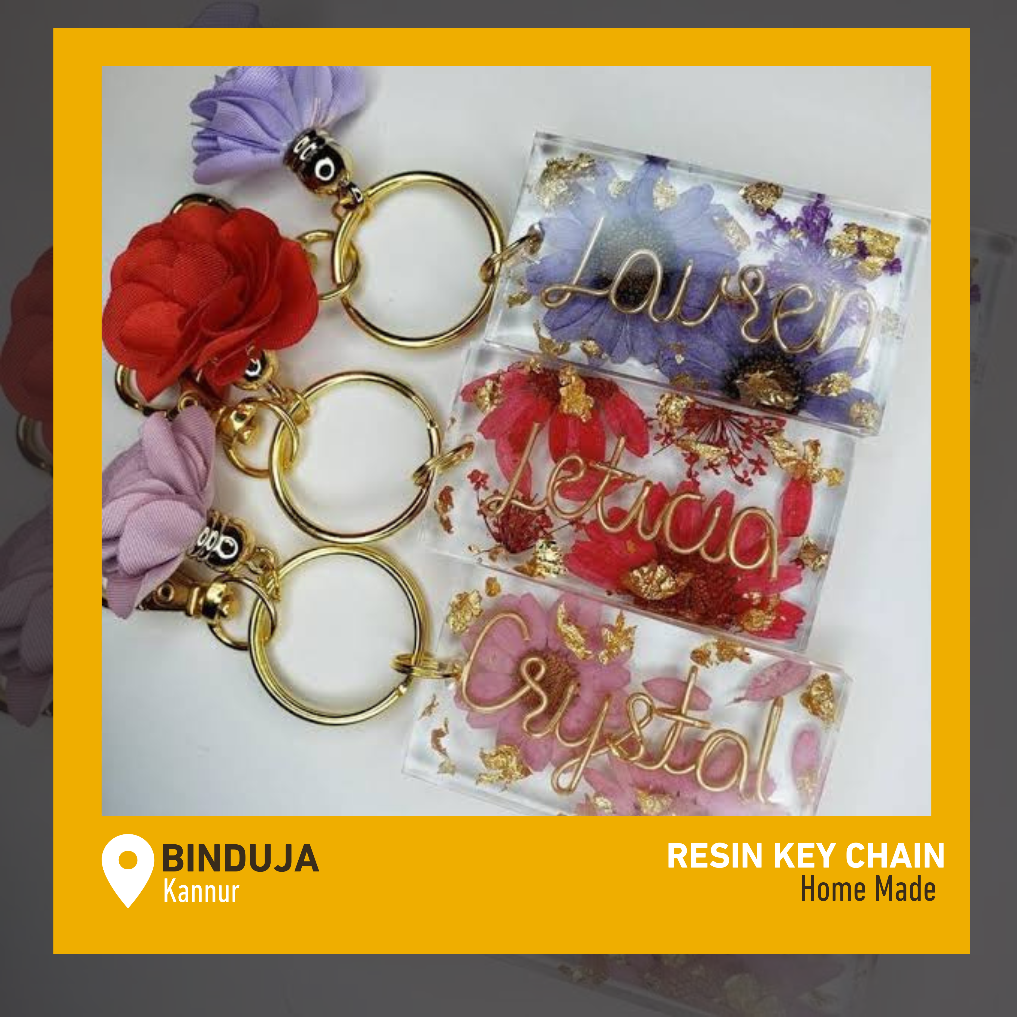 Blooming Initialed Keychains